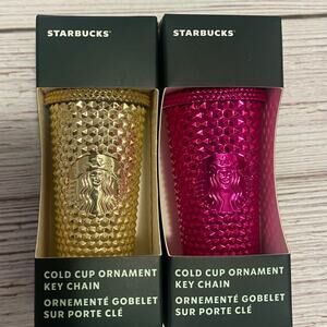 Set of Starbucks Cold Cup Ornament Key Chains